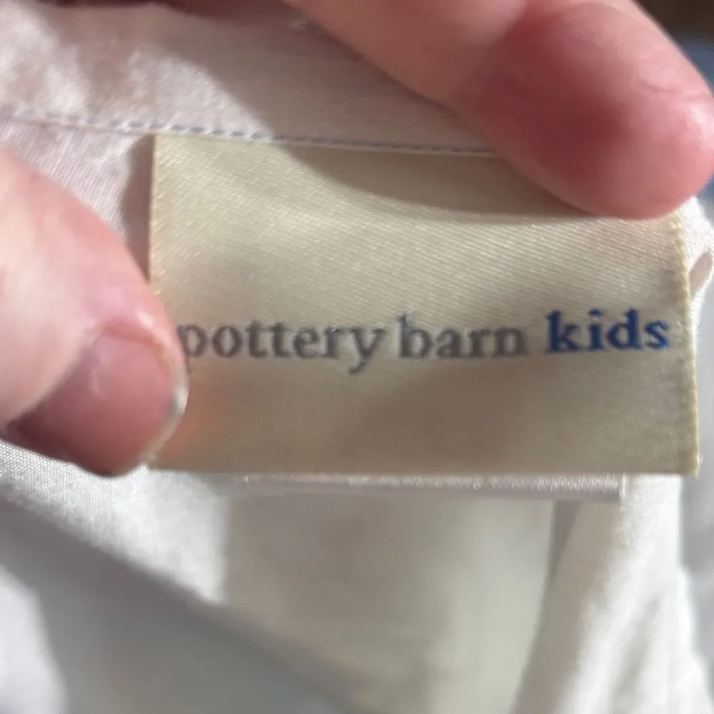 Pottery barn 100% cotton twin bed skirt Blue